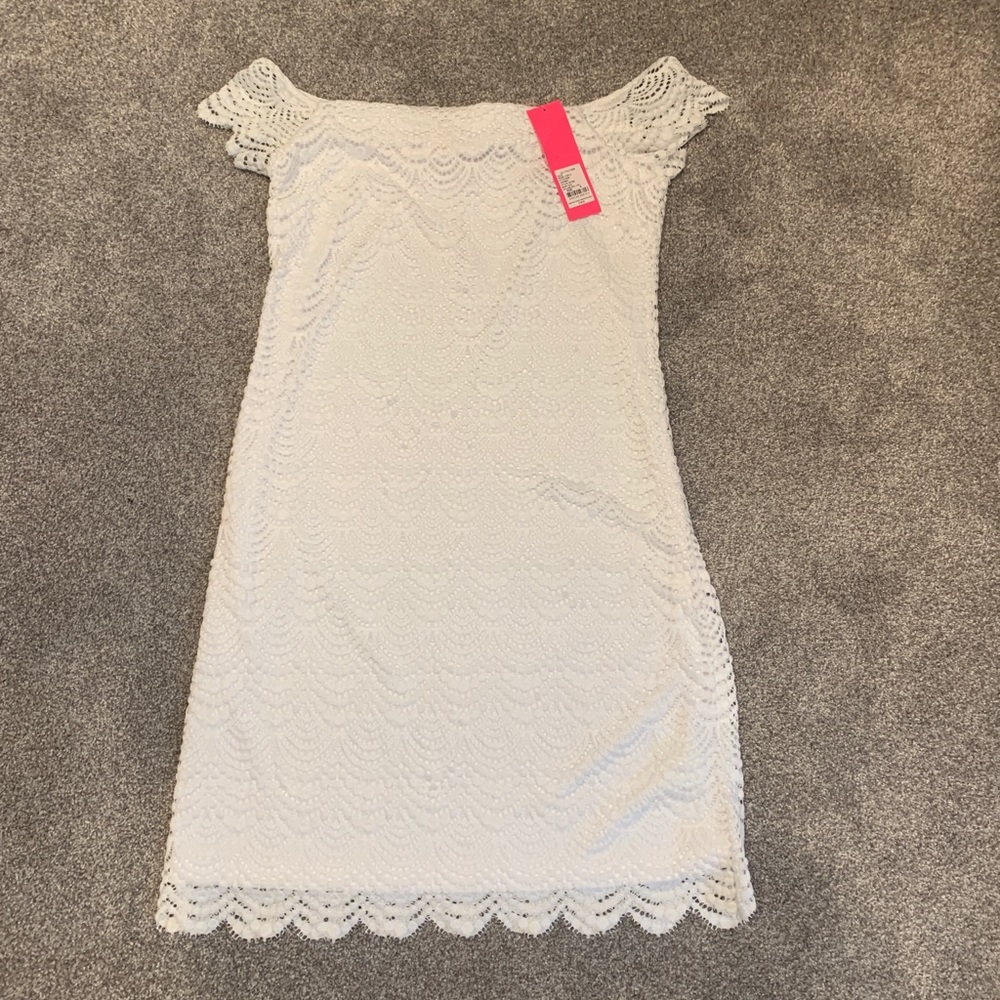 Lilly Pulitzer white lace off shoulder dress
